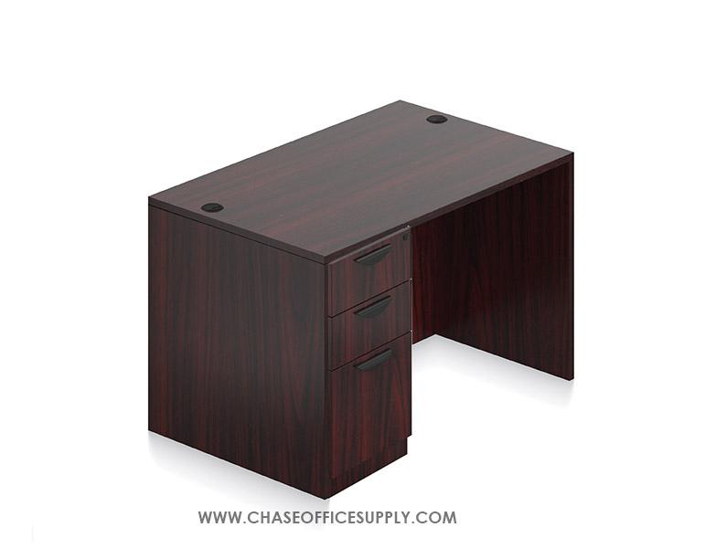 SL3060DS - DESK 30D x 60W x 29H  SINGLE LEFT OR RIGHT PEDS - MAHOGANY *MKPD - IN STOCK FOR FAST DELIVERY!