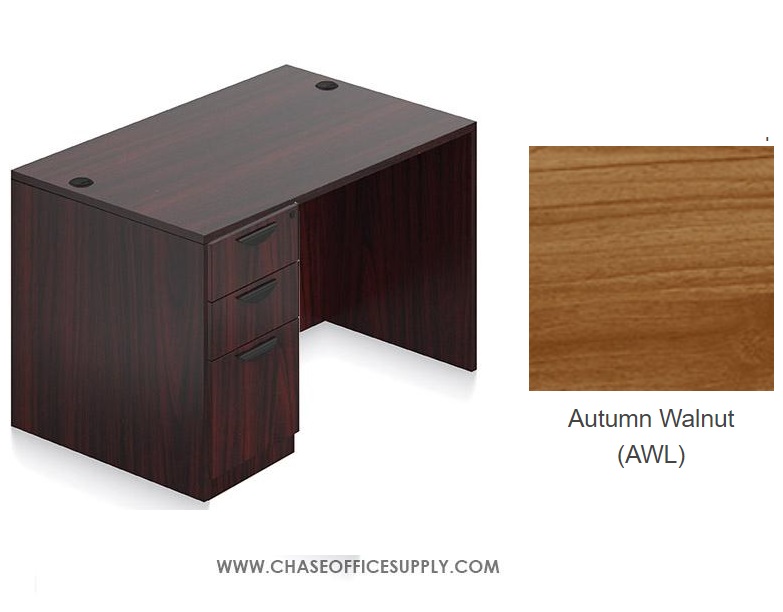 SL3048DS - DESK 30D x 48W x 29H  SINGLE LEFT OR RIGHT PEDS - WALNUT *MKPD - IN STOCK FOR FAST DELIVERY!