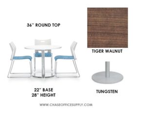 SWAP (GRTP36/GRB22) - ROUND TABLE 36D x 29H COLOR - TIGER WALNUT