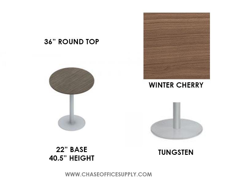 Swap Grtp36 Grb22h41 Round Table 36d X 41 5h Color Winter Cherry Chase Office Furniture