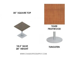 SWAP (GSBTP30/GSB19) - SQUARE TABLE 30D x 29H COLOR - TIGER FRUITWOOD