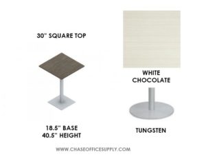 SWAP (GSBTP30/GSB22H41) - SQUARE TABLE 30D x 41.5H COLOR - WHITE CHOCOLATE