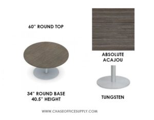 SWAP (GRBTP60/GRB34) - ROUND TABLE 60D x 29H COLOR - ABSOLUTE ACAJOU