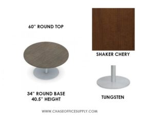 SWAP (GRBTP60/GRB34) - ROUND TABLE 60D x 29H COLOR - SHAKER CHERRY